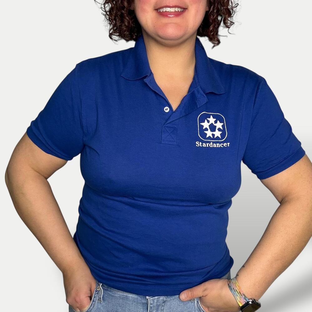 Vintage 80s Stedman short sleeve cobalt blue polo shirt size L